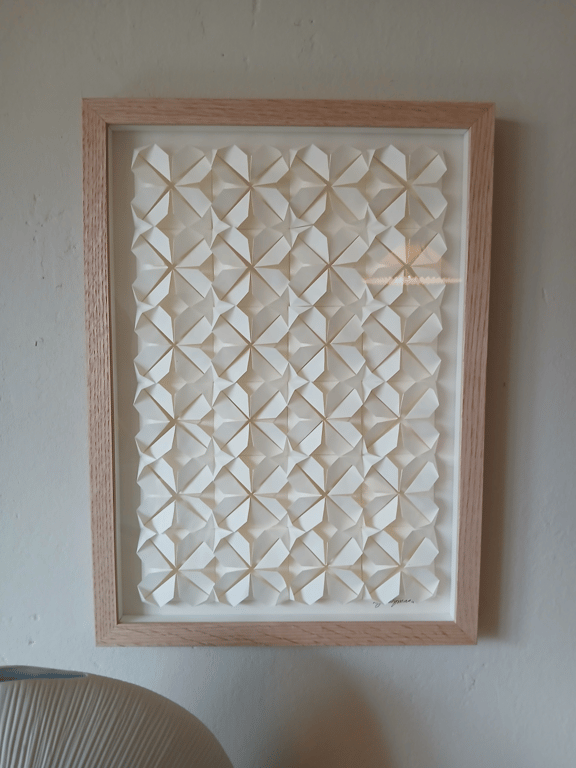  A3 foldet værk, naturhvid, indrammet  (3)