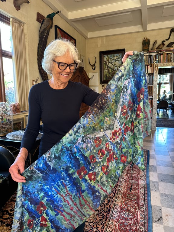 Silketørklæde med riddersporer 