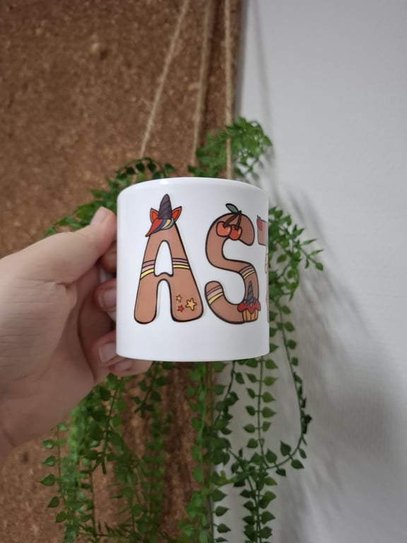 Lille Krus med NAVN: Unicon Rosa skrift, Hvid baggrund billede 5