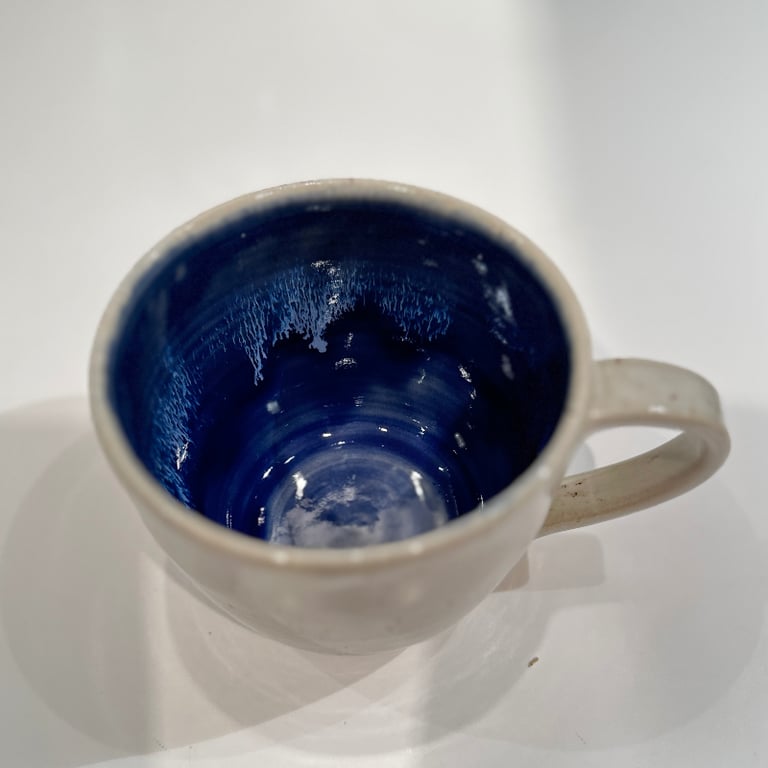 Kop råhvid med nister, safirblå effekt #4 billede 2