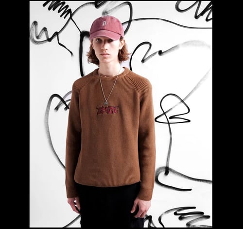 Poetic Collective, Graff knitted crewneck, Brown, Str. L (2)