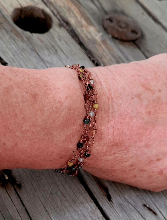 Flerfarvet 2 i 1 kæde.