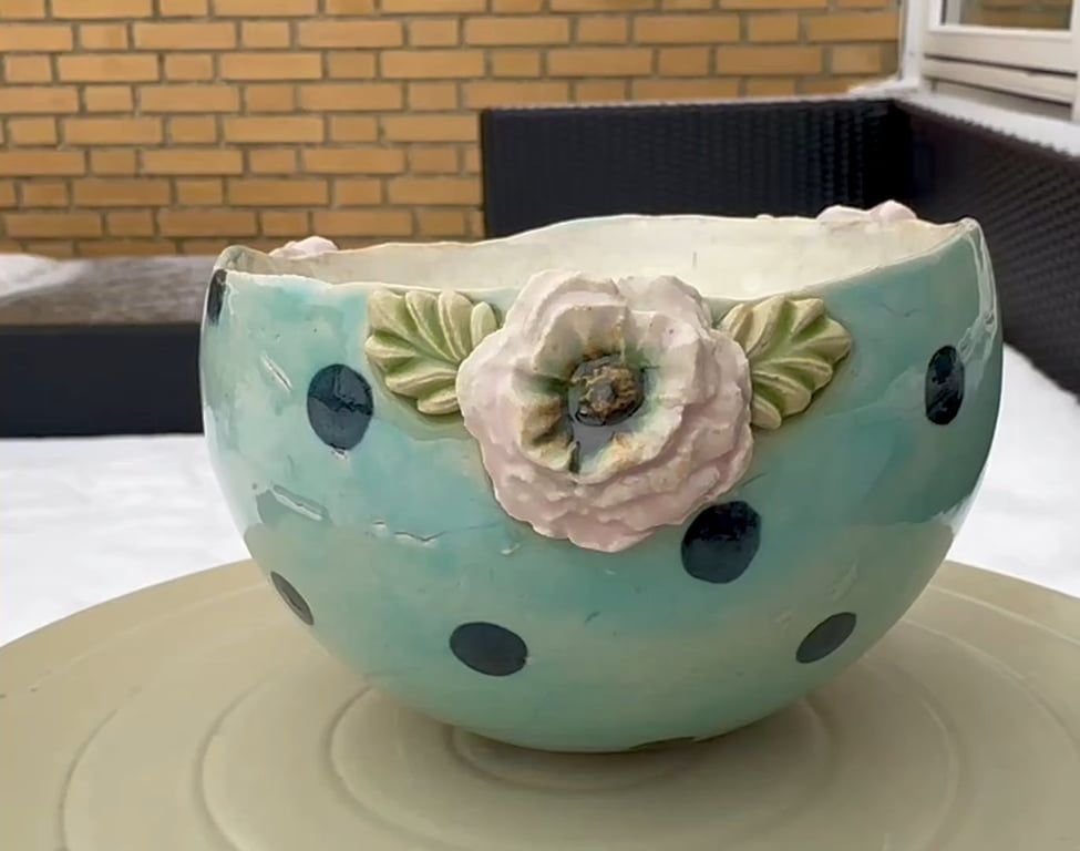 Skål m blomster billede 2