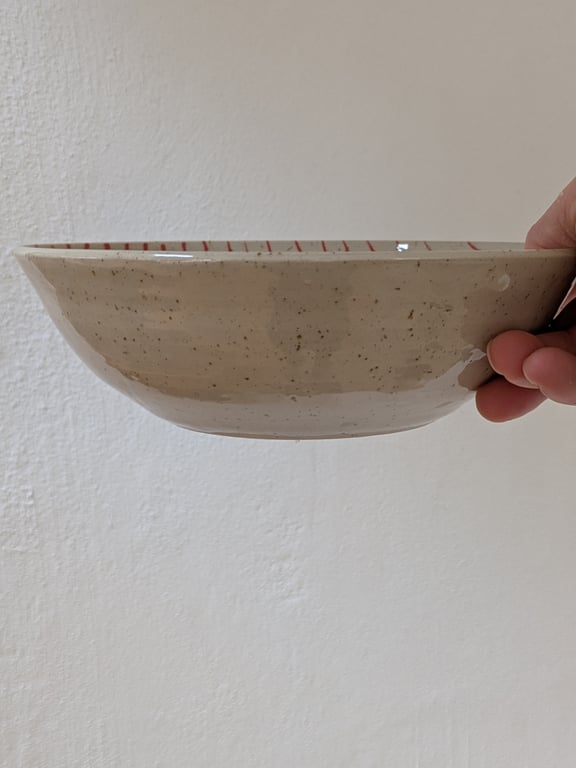 Dyb tallerken røde striber  billede 2