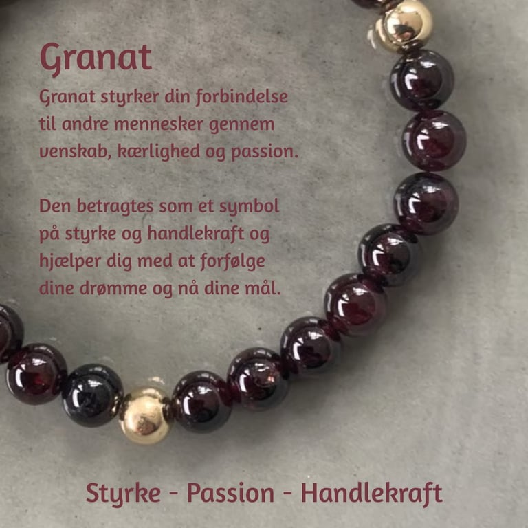 Granat halskæde 40 cm billede 2
