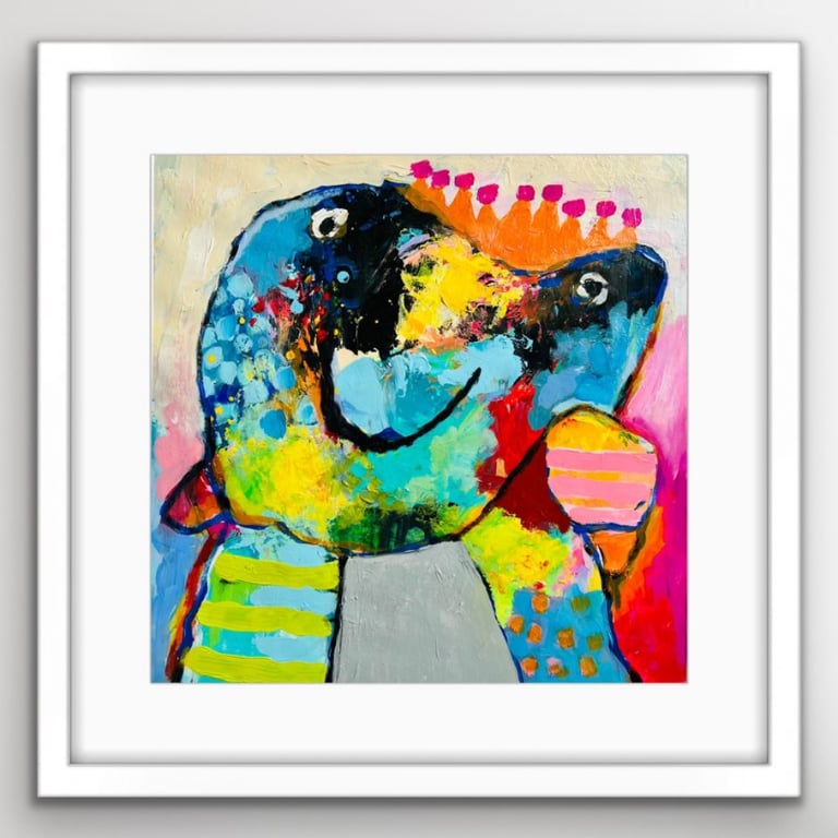 Maleri i glas og ramme