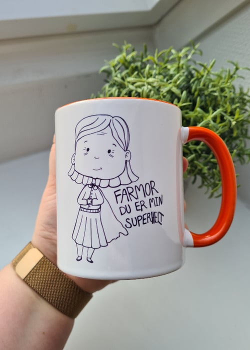 Krus: Farmor du er min superhelt Orange