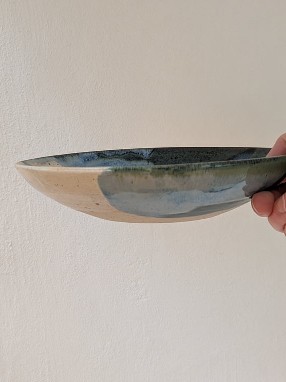 Dyb tallerken havblå/beige  billede 2