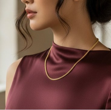 Chunky trendy halskæde i stainless steel  