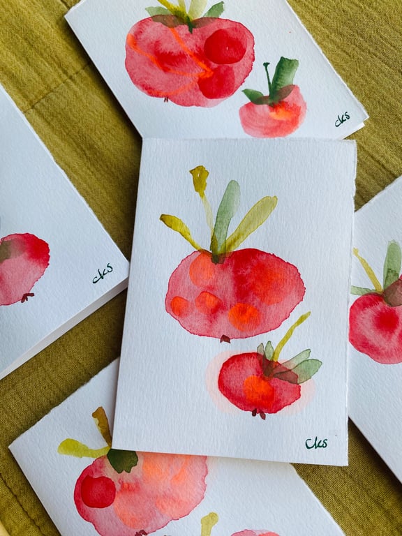 8 Æblekort - små unika kort billede 6