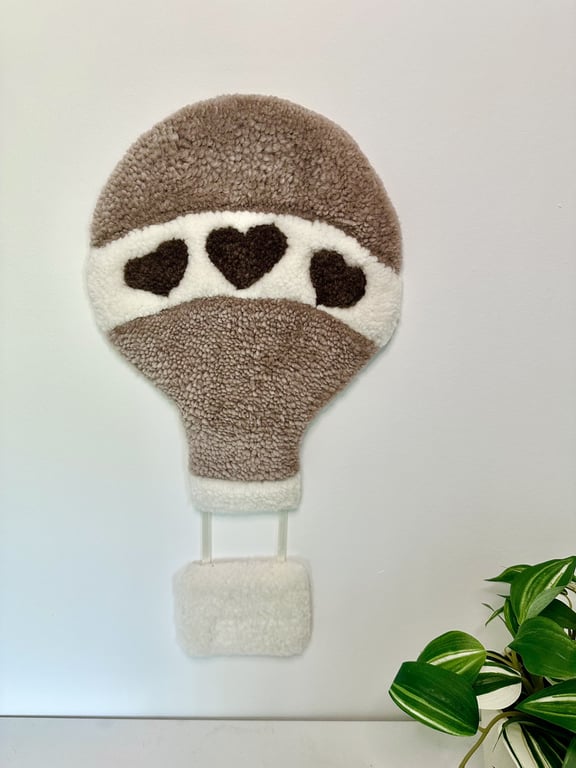 Tuftet luftballon - Håndlavet vægkunst i 100% uld. billede 4