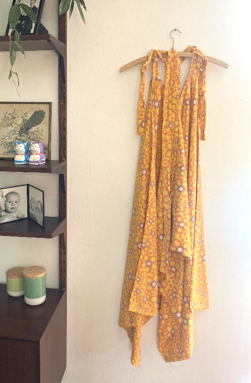 Mathilde-Jumpsuit i orange 70’er print