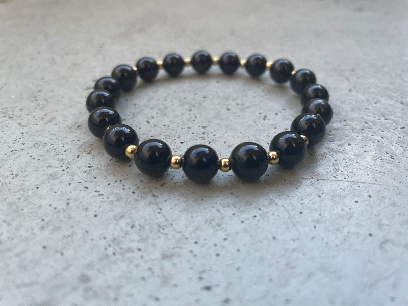 Guld Obsidian Perle - Kvalitet AA