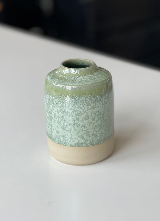 Vase, kobbergrøn - 9,5 cm