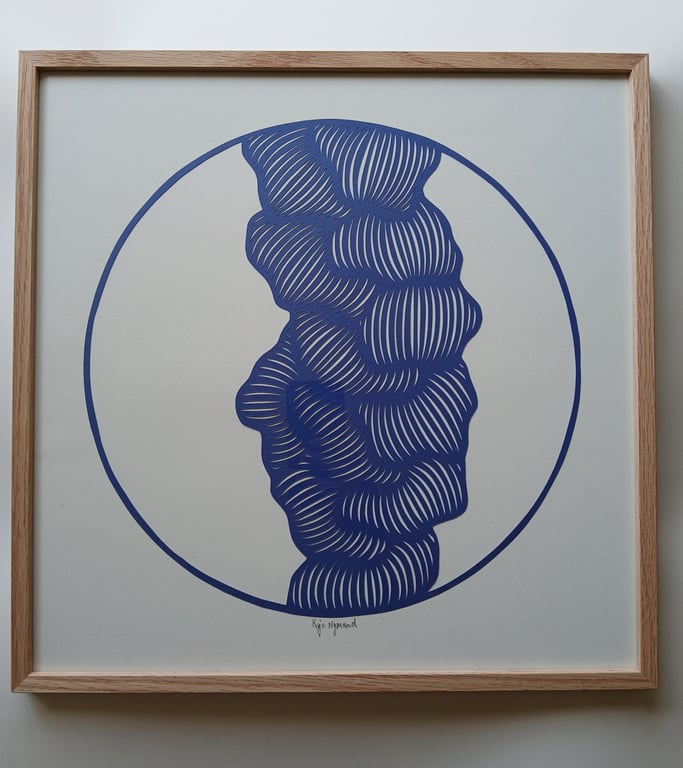 40x40cm papercut, indrammet (4)