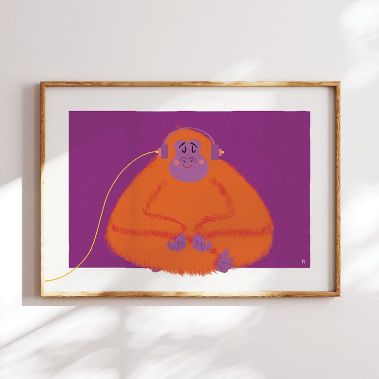 Orange orangutang – plakat billede 3
