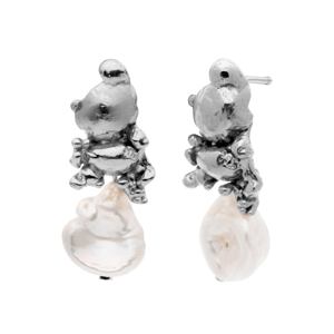 INEL Bubble Bug Pearl Earrings Silver – produktbillede