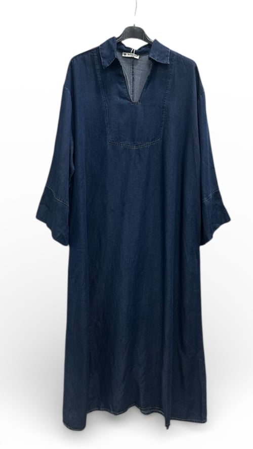 Britt long dress, Denim blue. Onesize 36-46. (2)