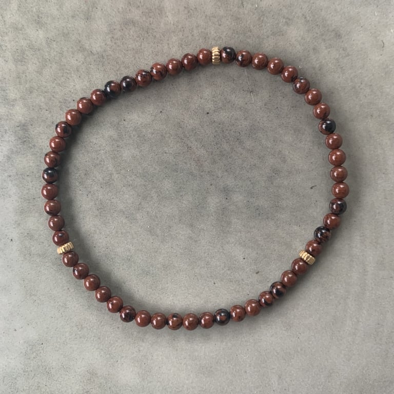 Mahogni obsidian armbånd 3mm