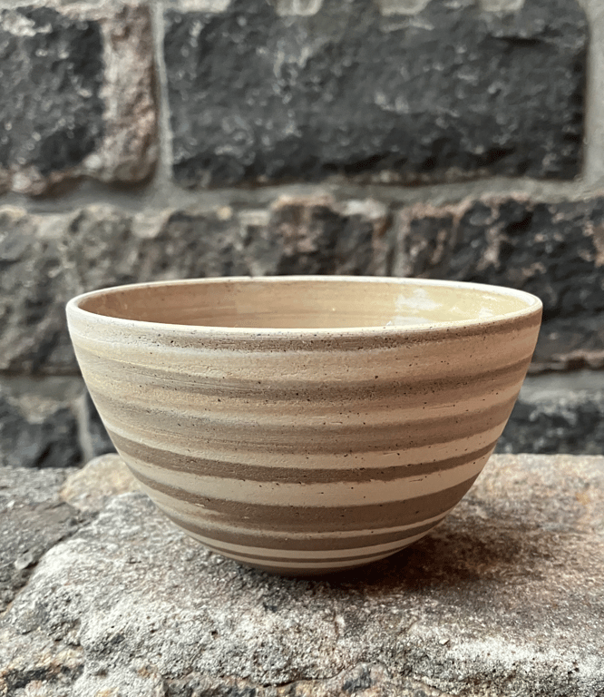 Marmoreret skål, cappuccino 