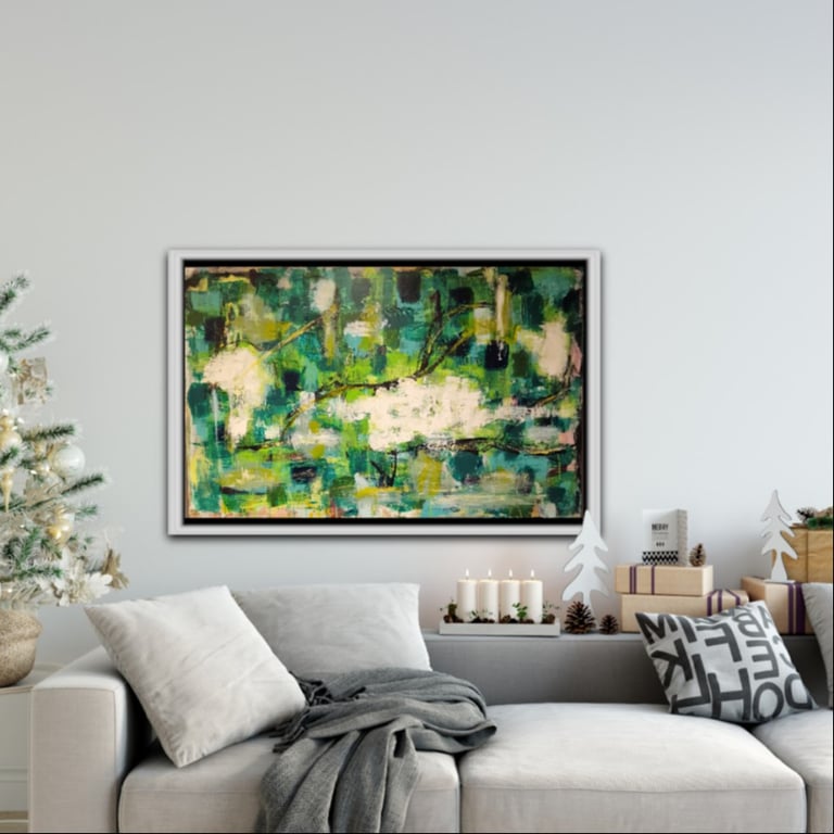 #1153 Kunstværk 90X140 cm - SOLD billede 6
