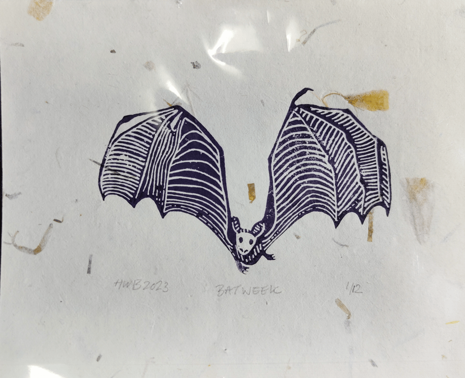 Bat-week Bundle (lino-print) billede 5