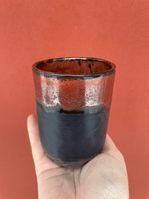 stentøjskrus mat sort/kobber