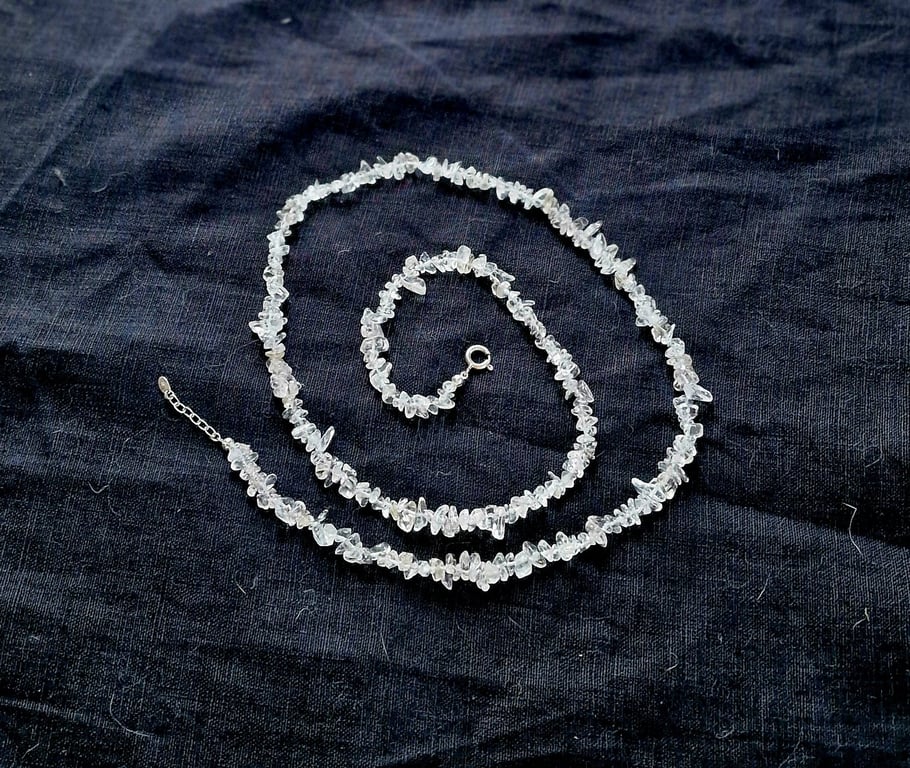 Bjergkrystal sølv halskæde - 86 cm billede 3