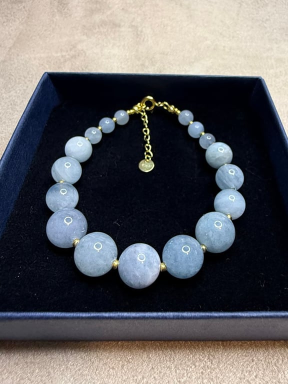 Skye – Aquamarin Armbånd (Forgyldt Sterling Sølv)