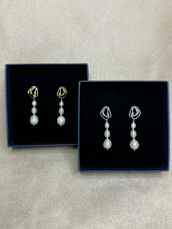 Pearla - Øreringe (Forgyldt Sterling Sølv) billede 2