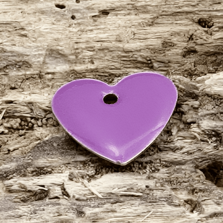 Emalje hjerter - små lilla. billede 2