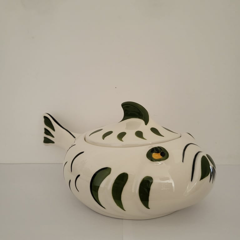 Knabstrup keramik vintage sildeskål med låg