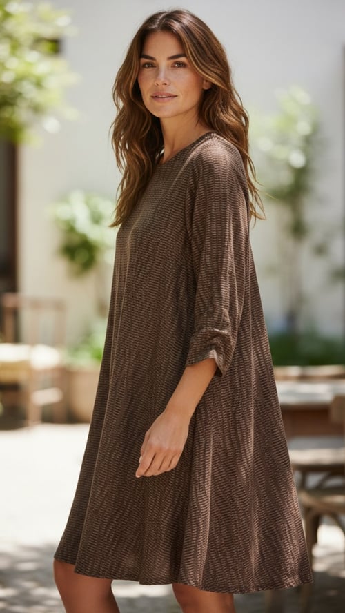 Helene viscose dress, Hot Chokolate blonde. Onesize 36-44. (2)