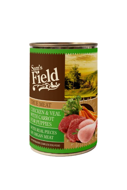 Sams Field True Chicken &amp; Calf Meat w/ Carrot For Puppies 400g