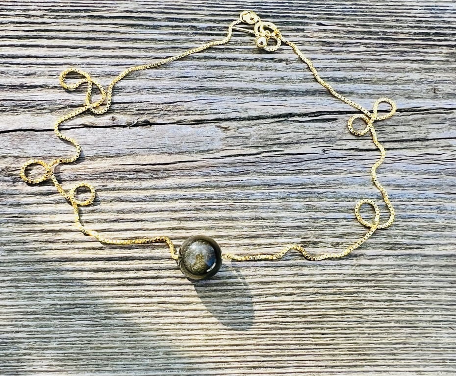 Guld Obsidian- vedhæng billede 4