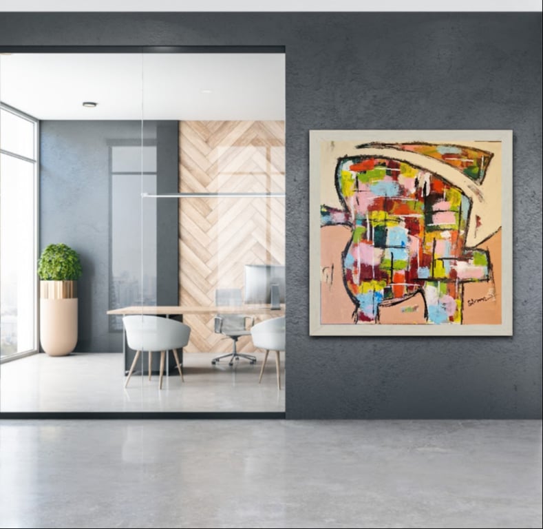 #1128 Maleri 100X100 cm billede 3