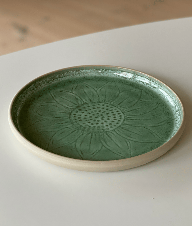 Solsikkefad, kobbergrønt - ø 22 cm billede 2