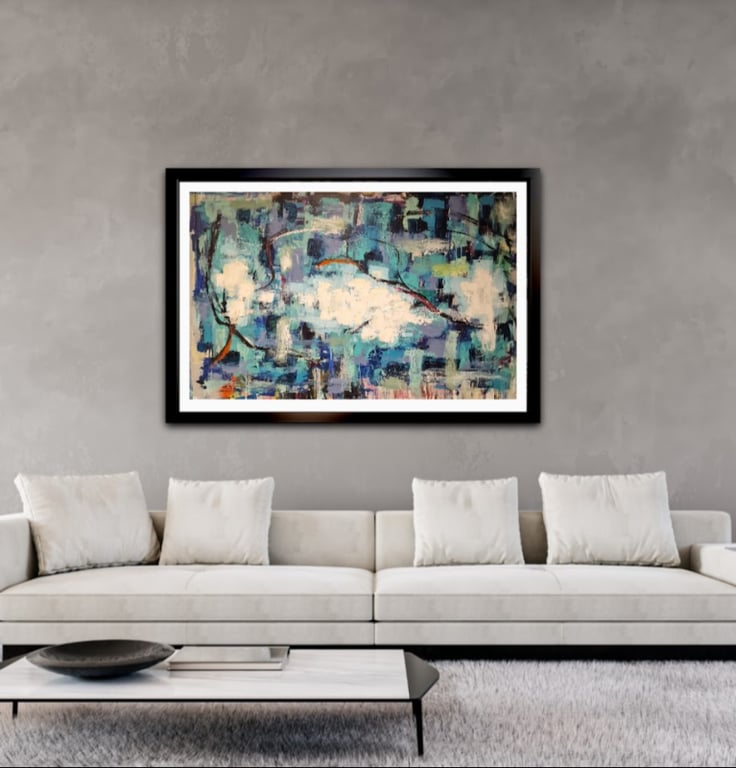 # 1152 Kunst værk 90 X 140 cm - SOLD