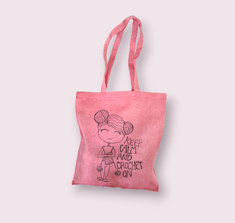 Mulepose: keep calm and crochet on Mørkerød  (2)