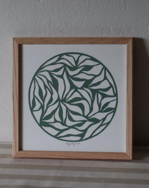 20x20cm papercut, salvie, Indrammet 