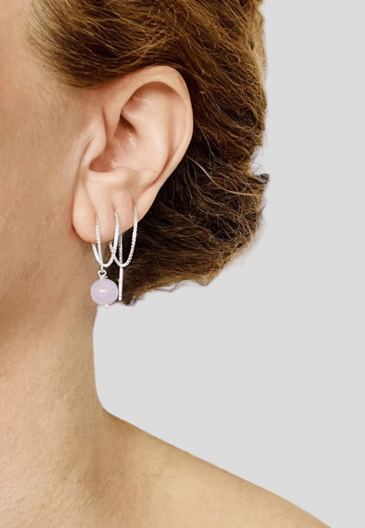 Ørekæder med lavendel Ametyst billede 3