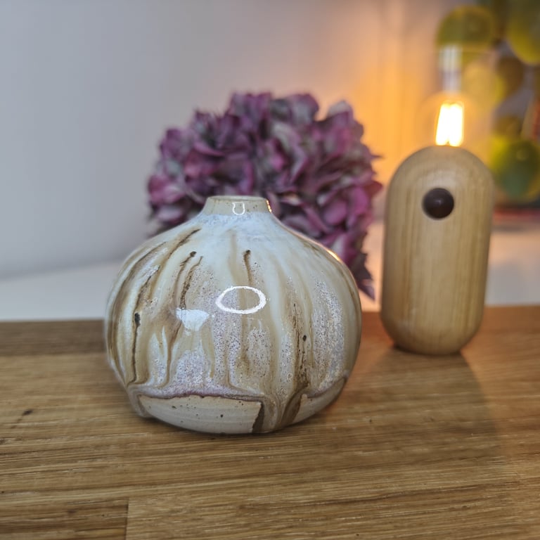 Brun/lilla mini vase billede 2