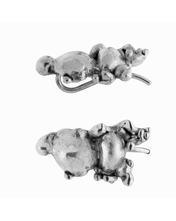 INEL Bubble Bug Crawler Earrings Silver billede 2