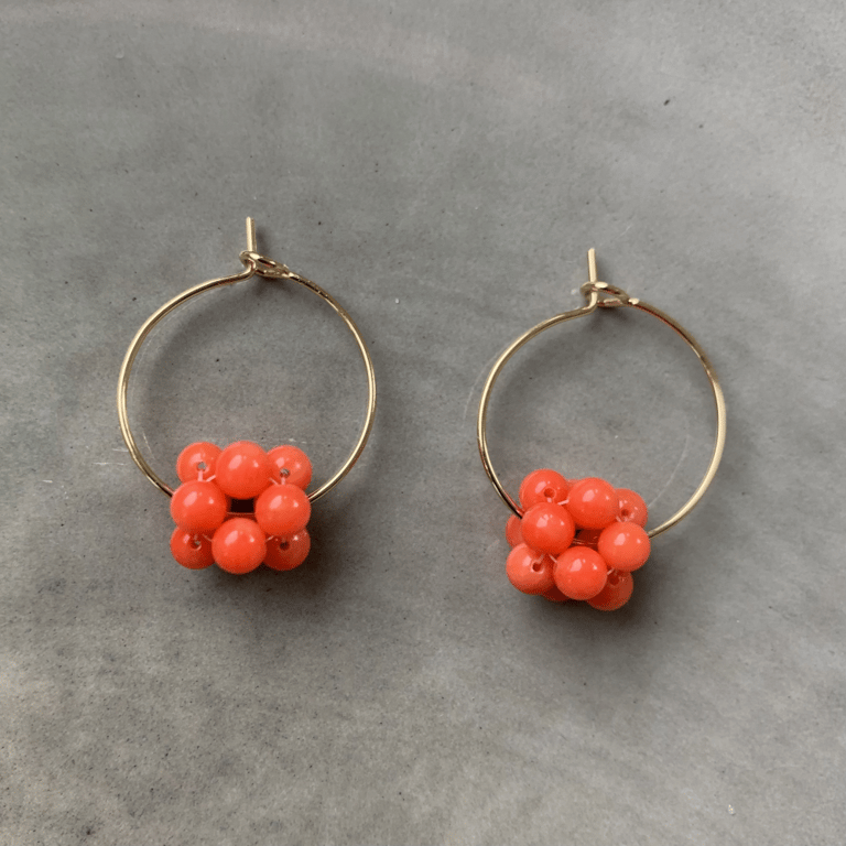 Orange koral Berries øreringe 