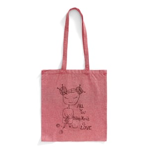 Mulepose: all you knit is love Mørkerød – produktbillede