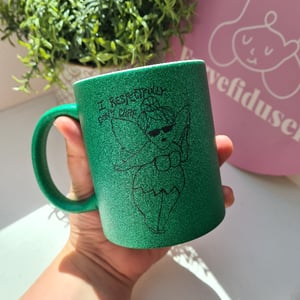 Krus: i respectfully don't care Grøn Glimmer – produktbillede