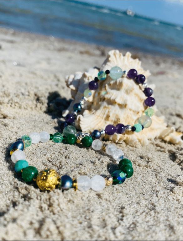 Bjergkrystal og Jade ankelkæde billede 3