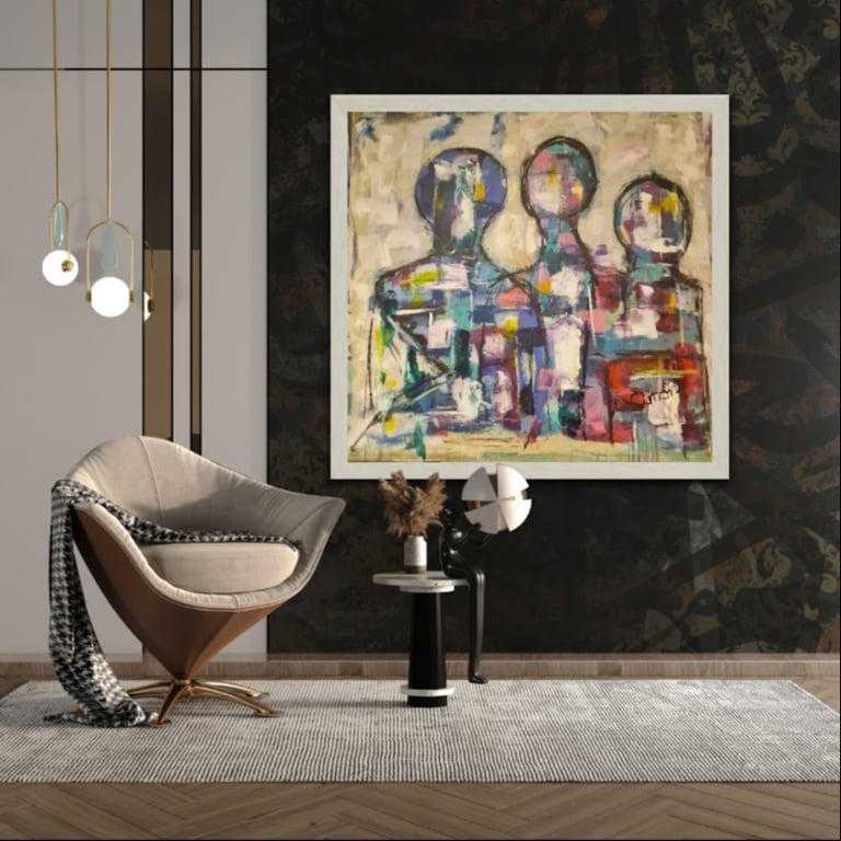 # 1159 Kunstmaleri 120 X 120 cm SOLD