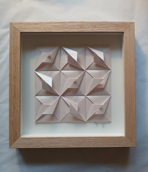20x20cm foldet værk, indrammet 