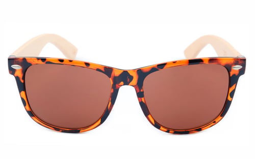 Braune Wayfarer-Sonnenbrille aus Bambus (2)